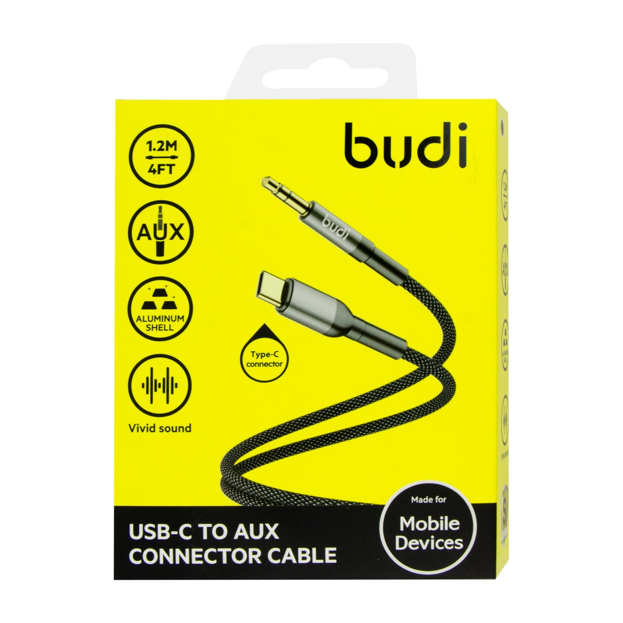 DC131TXA - AUX Cable Budi Type-C to 3.5 mm 1.2m