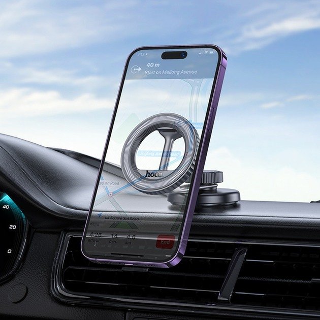 Автодержатель Hoco H77 View folding magnetic ring (center console)