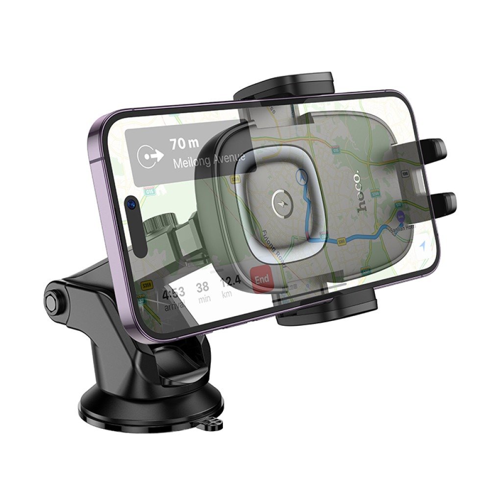 Автодержатель Hoco HW32 Crown push-type wireless (center console)