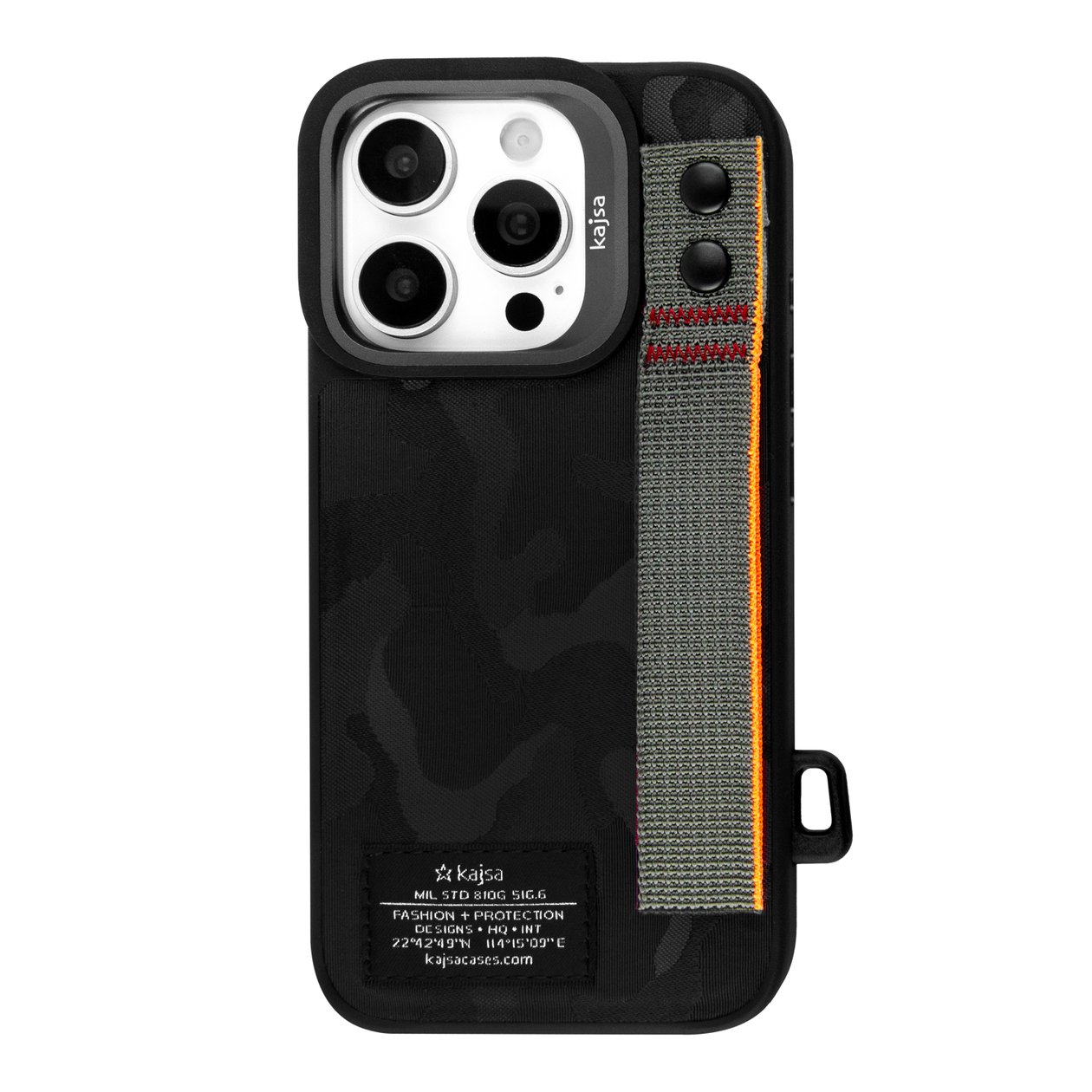 Kajsa Outdoor Collection Camo Satin Straps back case for iPhone 16 Pro Max