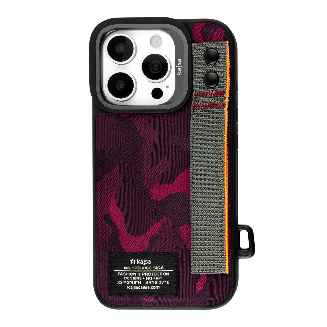 Kajsa Outdoor Collection Camo Satin Straps back case for iPhone 16 Pro Max