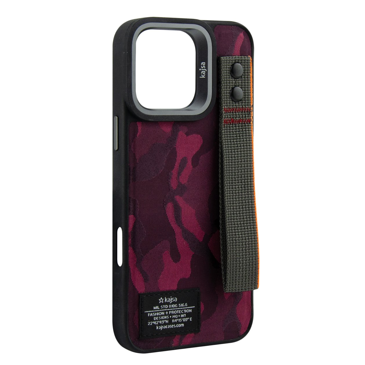 Kajsa Outdoor Collection Camo Satin Straps back case for iPhone 16 Pro Max
