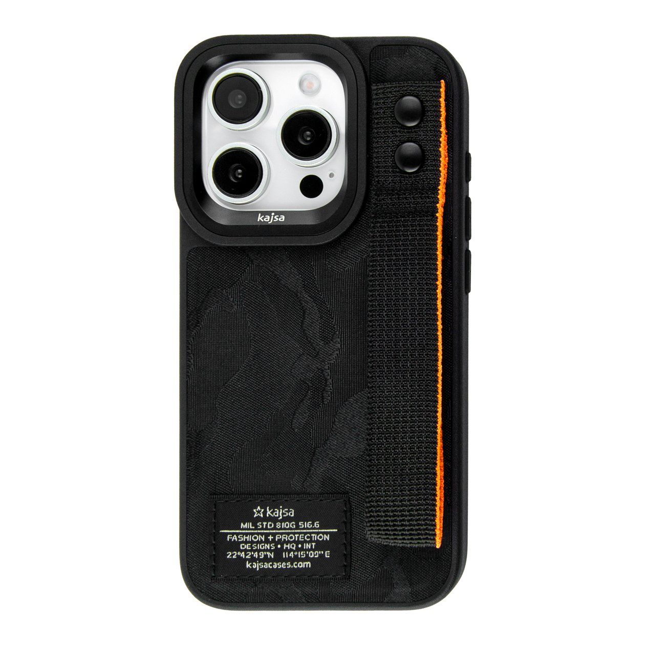 Kajsa Outdoor Collection Camo Satin Straps back case for iPhone 15 Pro Max