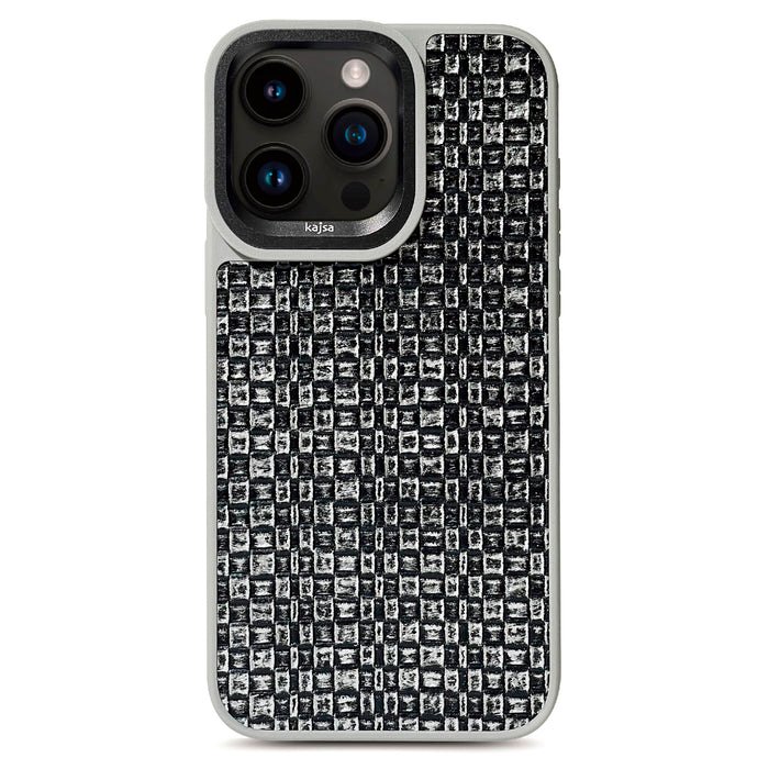 Kajsa Glamorous Collection Woven Pattern back case for iPhone 15 Pro