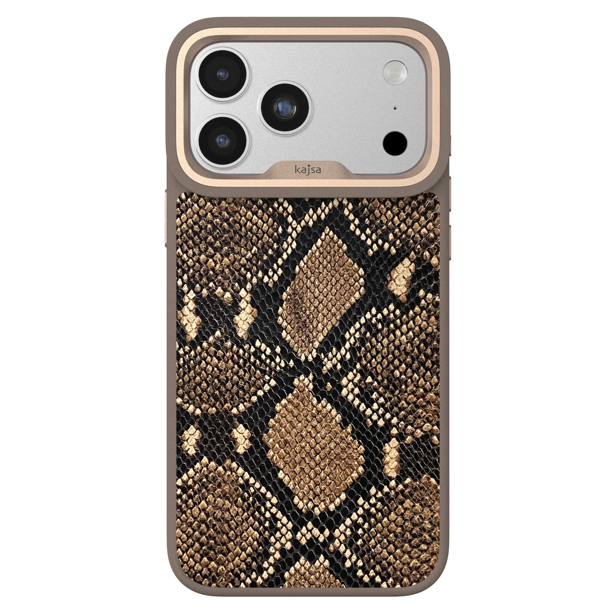 Kajsa Glamorous Collection Genuine Leather Snake Pattern Case iPhone 17 Pro Max
