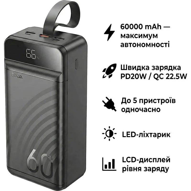 Power Bank Hoco J123C Element 22.5W+PD20W 60000mAh
