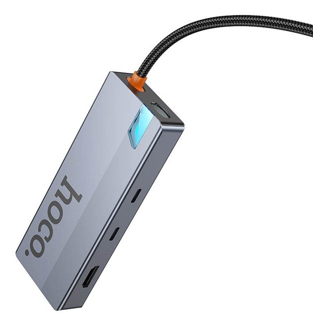USB Хаб Hoco HB52 Wow 8-in-1 (HDTV+RJ45+SD/TF+PD+Type-C3.0+USB3.0*2)
