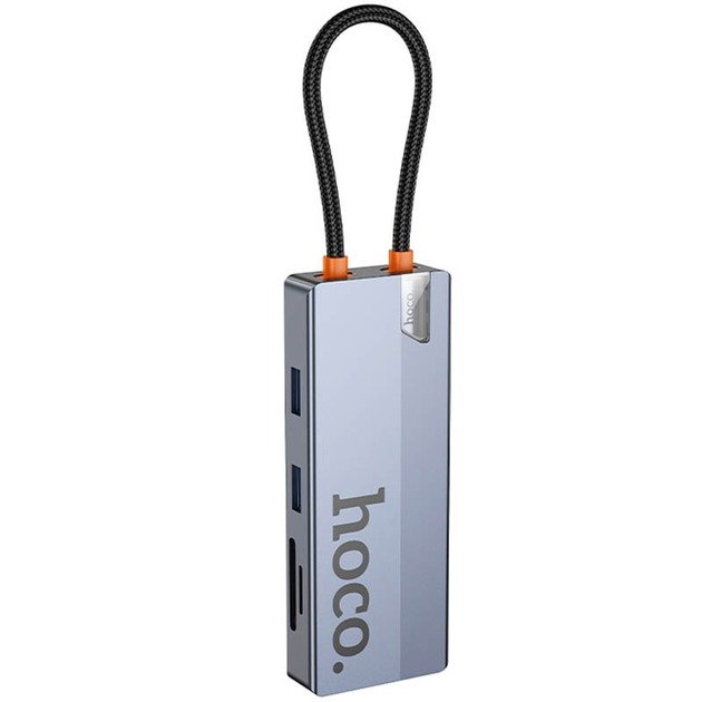USB Хаб Hoco HB52 Wow 8-in-1 (HDTV+RJ45+SD/TF+PD+Type-C3.0+USB3.0*2)