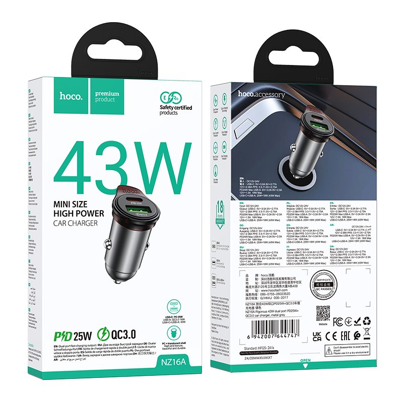 АЗУ Hoco NZ16A Rigorous 43W PD25W+QC3.0