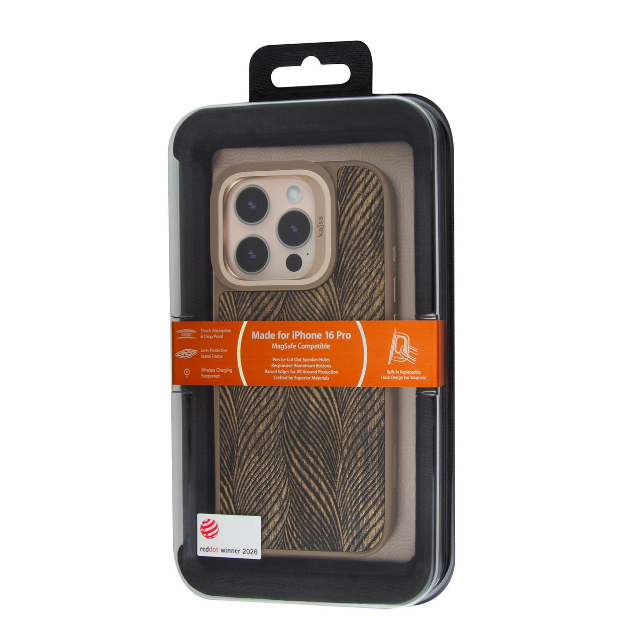 Kajsa Glamorous Collection Herringbone back case for iPhone 16 Pro Max
