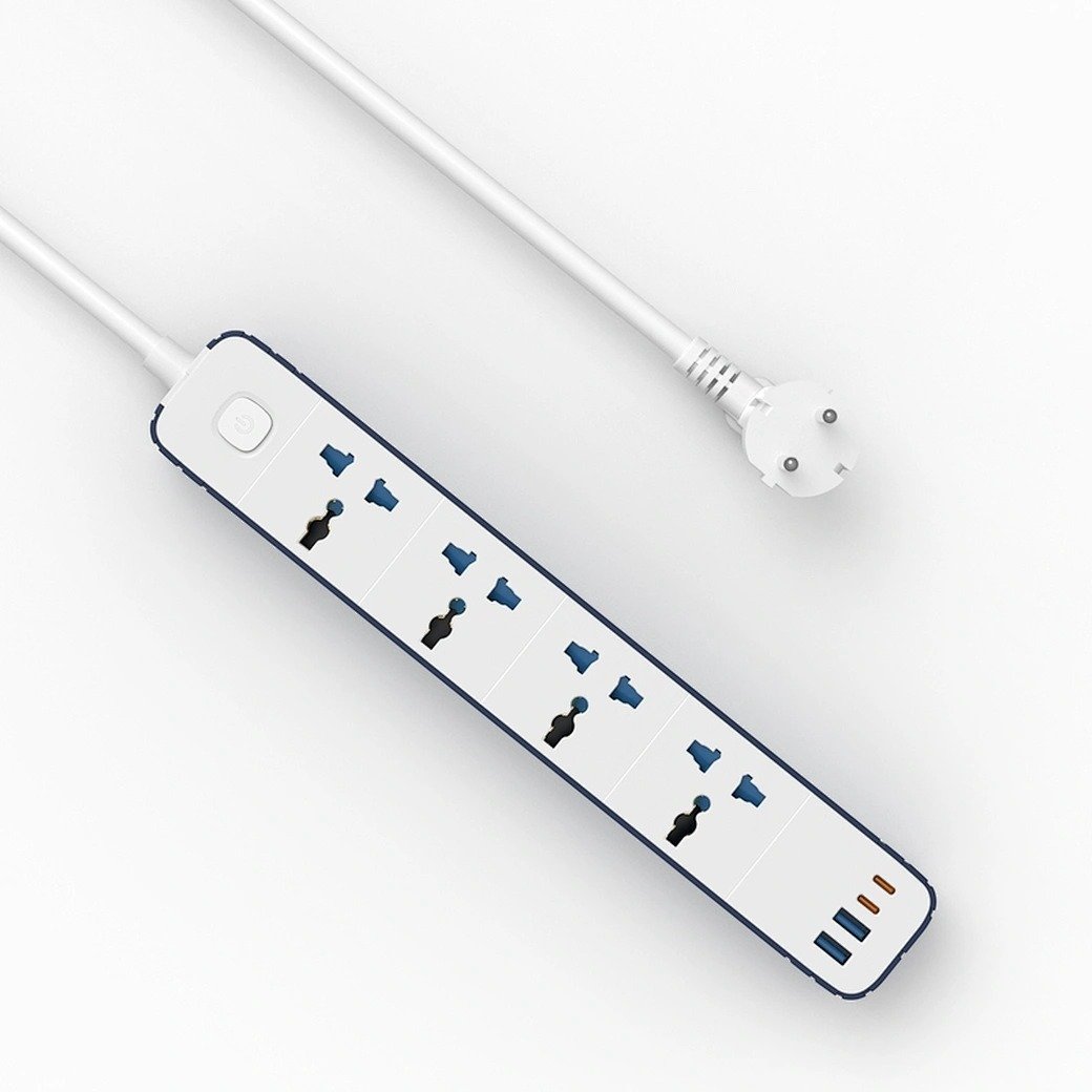 WIWU Сетевой Фильтр Wi-S007 8in1 20W GaN 2C+2A+4AC EU 2M
