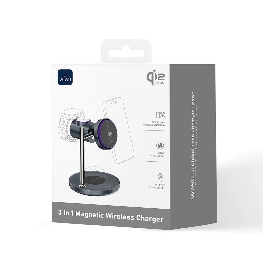 WiWU БЗУ Wi-W041 QI2.2  Space Station Air-cooled 3 in 1