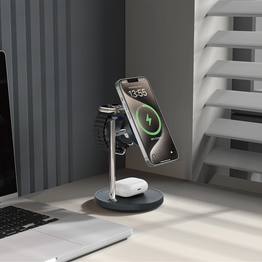 WiWU БЗУ Wi-W041 QI2.2  Space Station Air-cooled 3 in 1