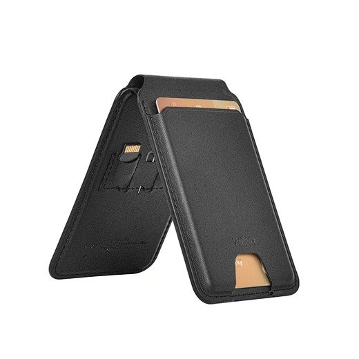 WIWU Визитница MW-005 Magsafe Compatible Leather Card Holder with Stand
