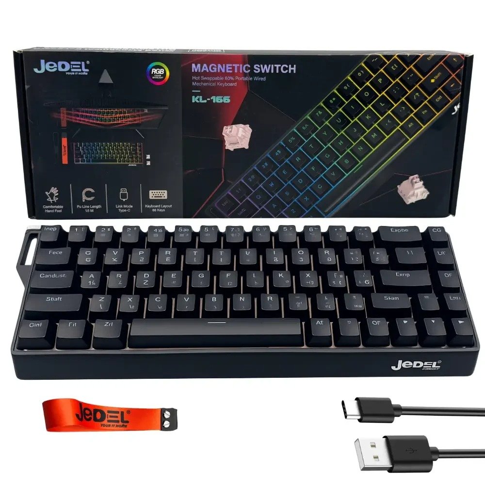 Клавиатура магнитная проводная JEDEL KL-166 68 keys RGB (pink switch)