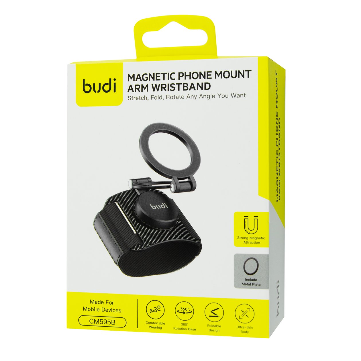 CM595B - Budi Magnetic Phone Mount Arm Wristband