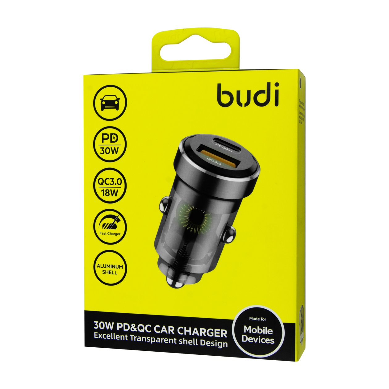 CC633B - Budi Car charger PD 30W + QC3.0