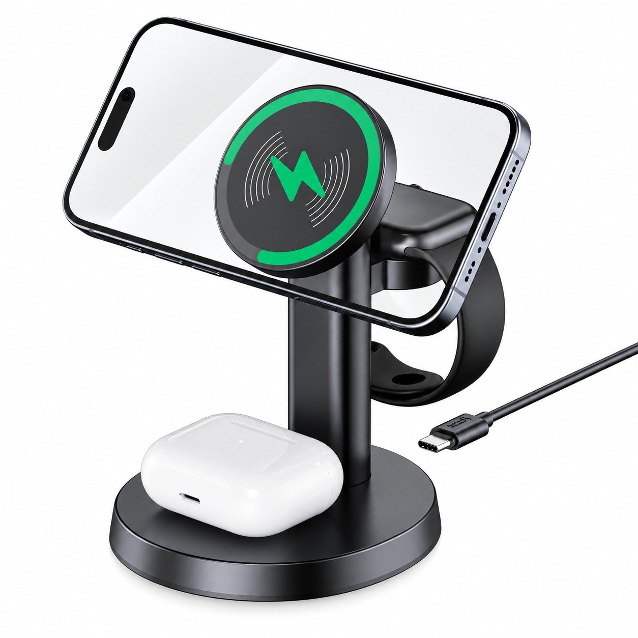 WL4900B - Budi MagSafe 3 in 1 15W Wireless Faster Charger