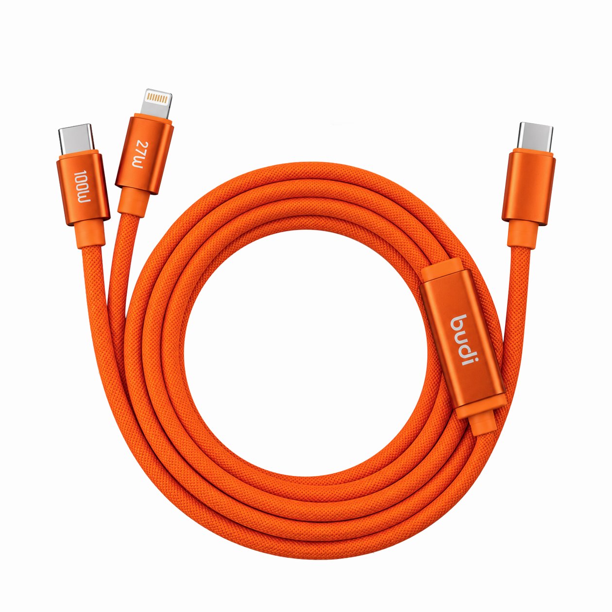 DC271TTL15C - Budi 2 in 1 Type-C to Type-C+Lighting