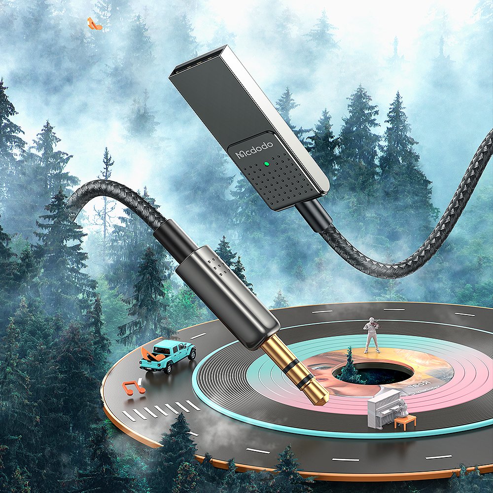 MCDODO CA-8700 Bluetooth Coil Audio Cable A to AUX 3.5 1.7m