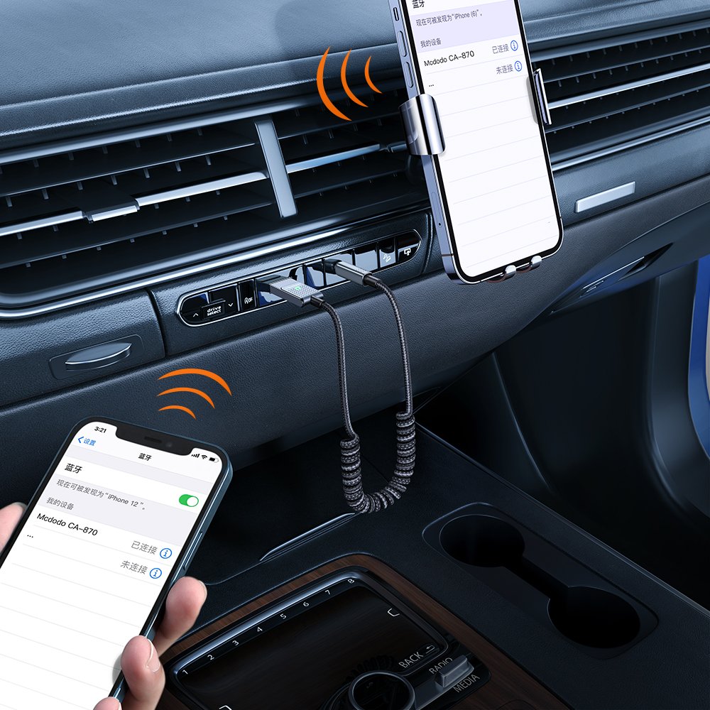 MCDODO CA-8700 Bluetooth Coil Audio Cable A to AUX 3.5 1.7m