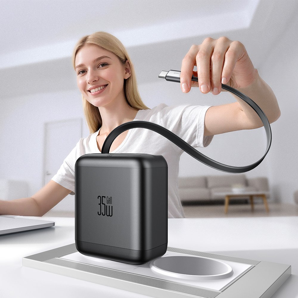 СЗУ MCDODO CH-1280 GaN Charger 65cm retractable USB-C Cable 35W 1C1A