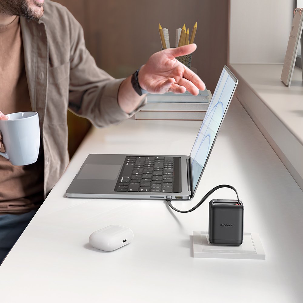 СЗУ MCDODO CH-1280 GaN Charger 65cm retractable USB-C Cable 35W 1C1A