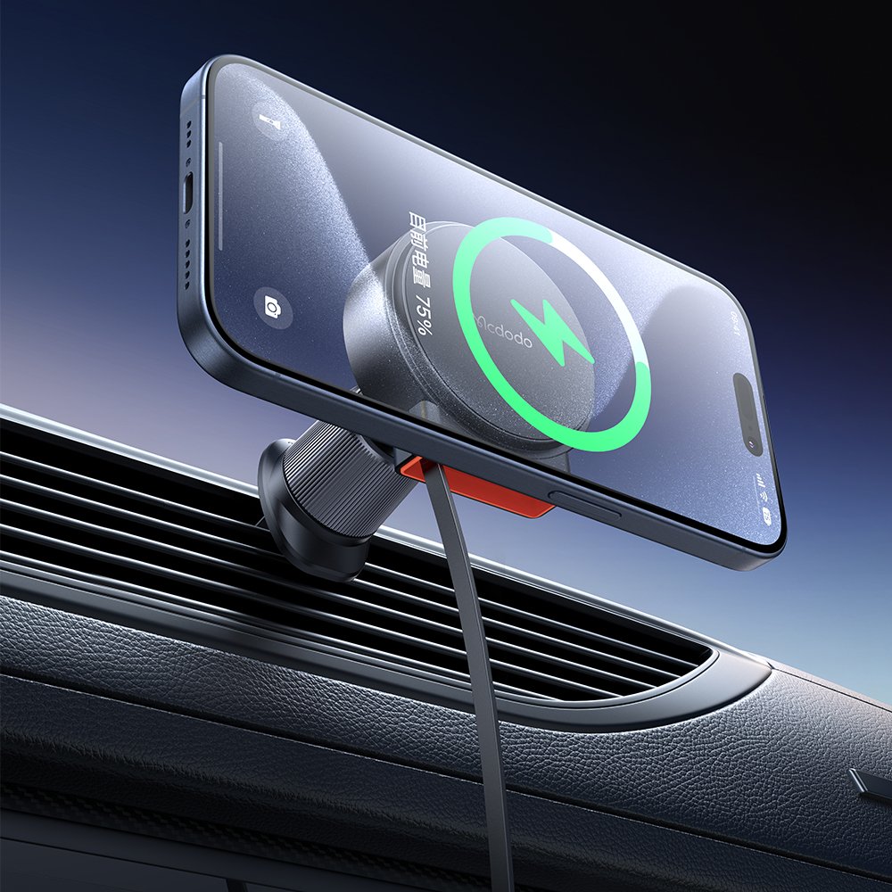 Автомобильный держатель MCDODO CH-3000 Magnetic Wireless Car Charger 15W with retractable cable