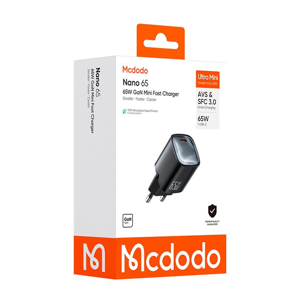 СЗУ MCDODO CH-8260/8261 65W GaN Mini Fast Charger 65W 1C