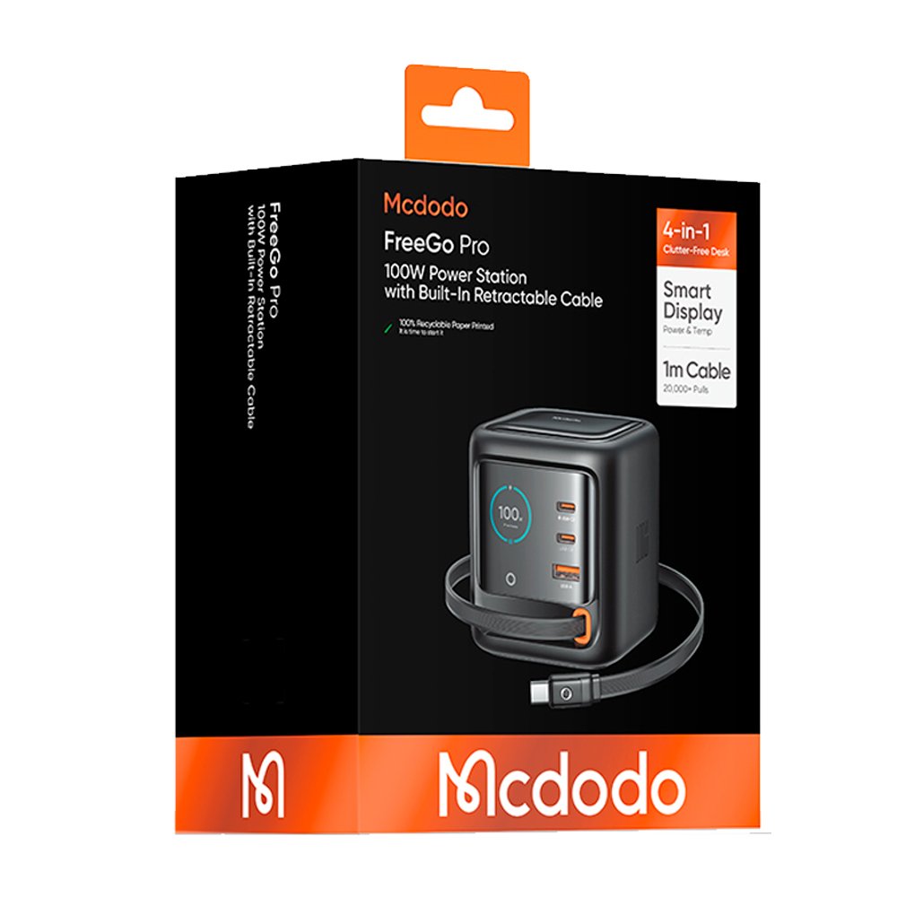 СЗУ MCDODO CH-1391 Power Station with Built-In Retractable Cable 100W 3C+1A