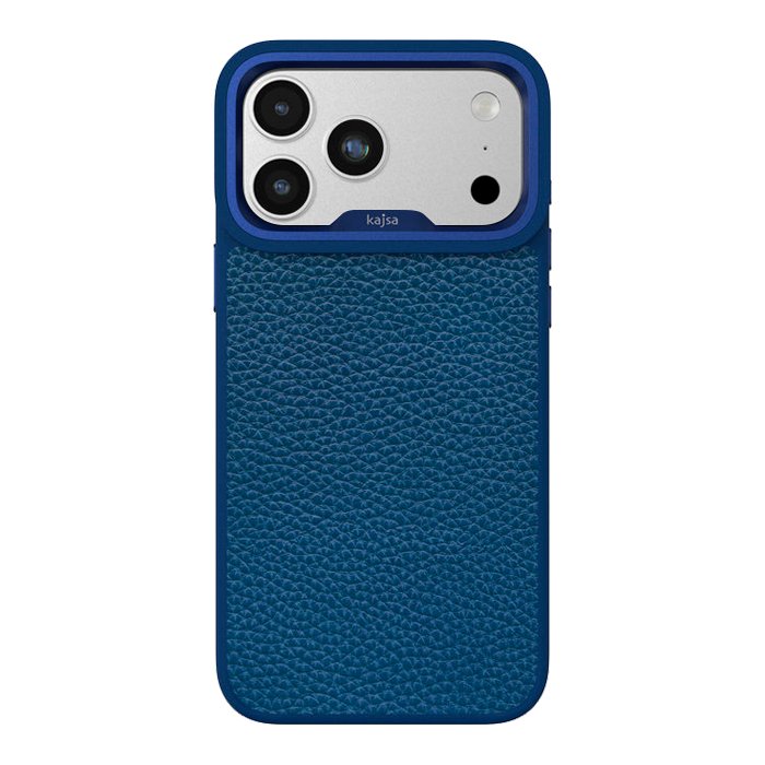 Kajsa Genuine Leather Togo Litchi Pattern Case iPhone 17 Pro Max/18 Pro Max