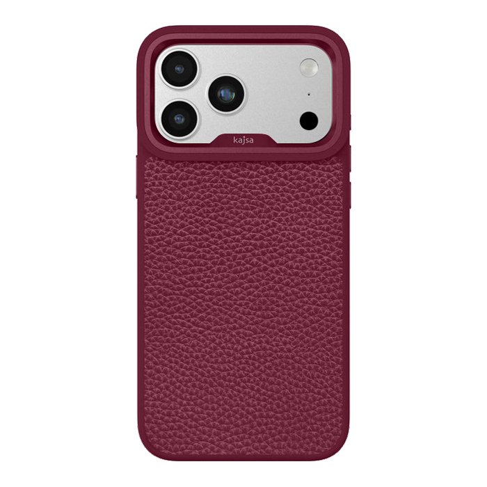 Kajsa Genuine Leather Togo Litchi Pattern Case iPhone 17 Pro/18 Pro