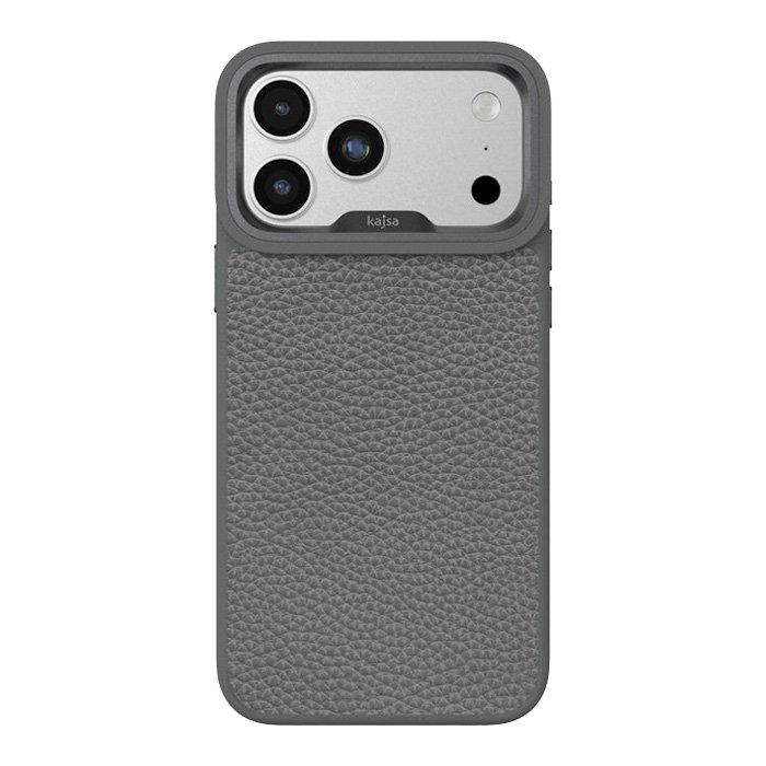 Kajsa Genuine Leather Togo Litchi Pattern Case iPhone 17 Pro/18 Pro