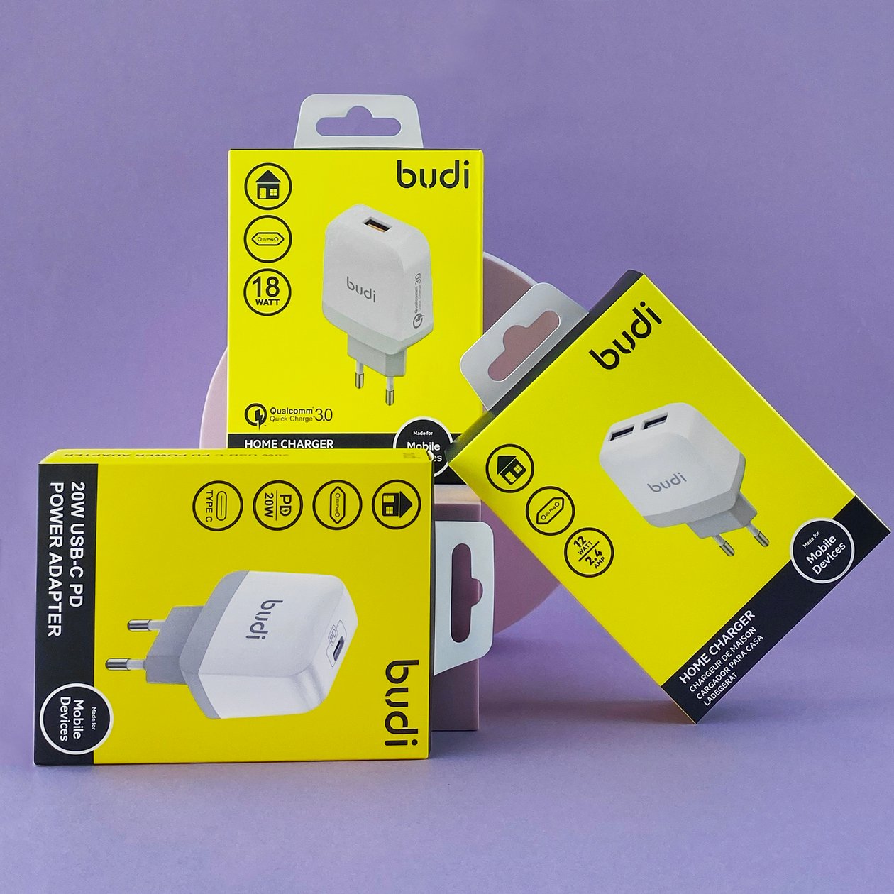 M8J940QE(AC940QEW) - Home Charger Budi 1 USB 3.6A with QC3.0 EU plug