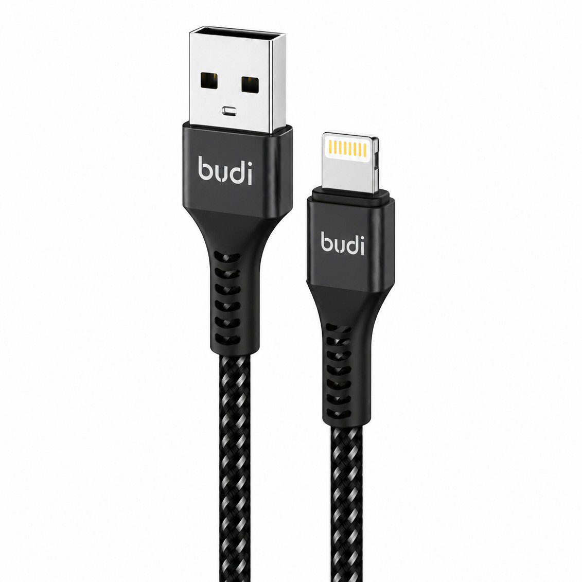 M8J210L - USB-кабель Budi Lightning in cloth 1m, 2.4A Faster, Aluminum shell