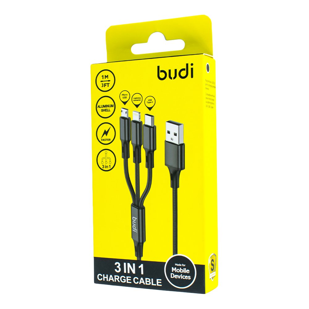 DC203A8B - Budi 3 in 1 USB Cable