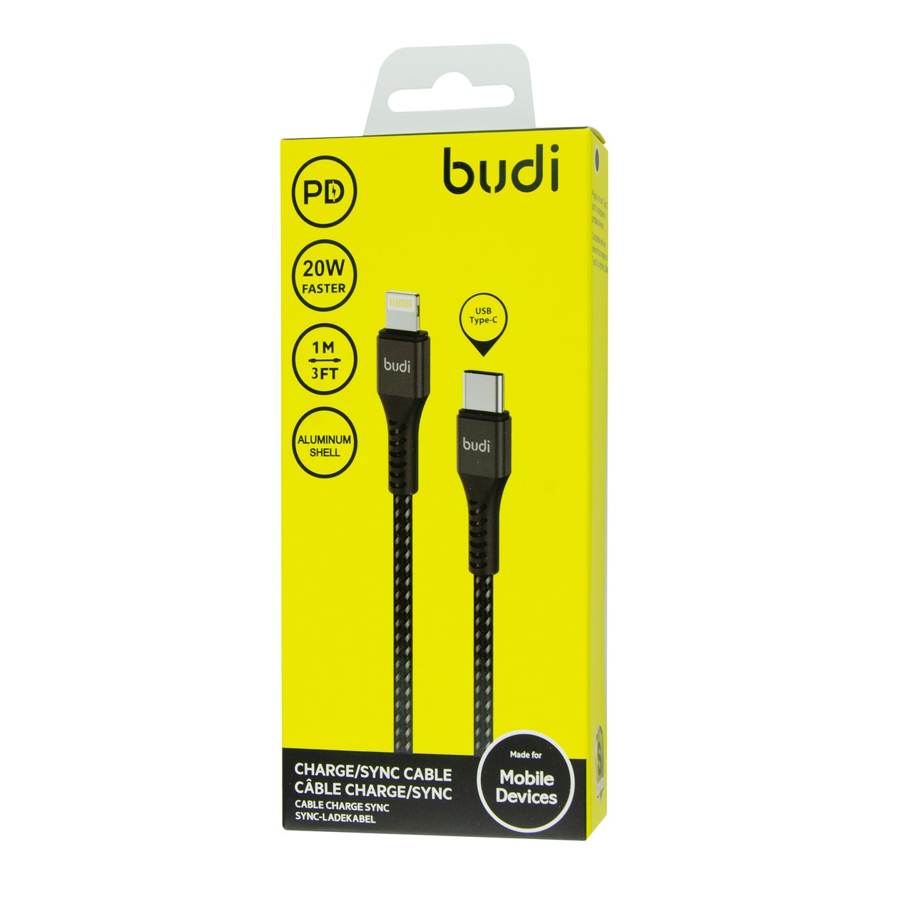 DC210PD - Budi USB Cable Type C to Lightning 1m 3A