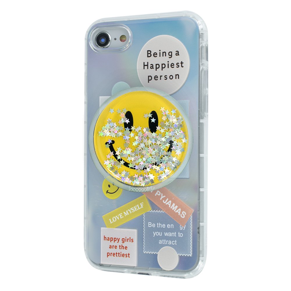 TPU Gradient Smile Popsockets Case Apple Iphone 7/8