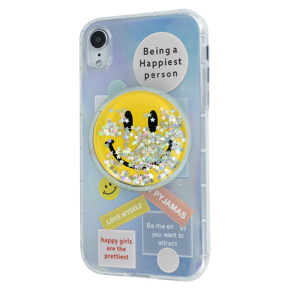TPU Gradient Smile Popsockets Case Apple Iphone XR