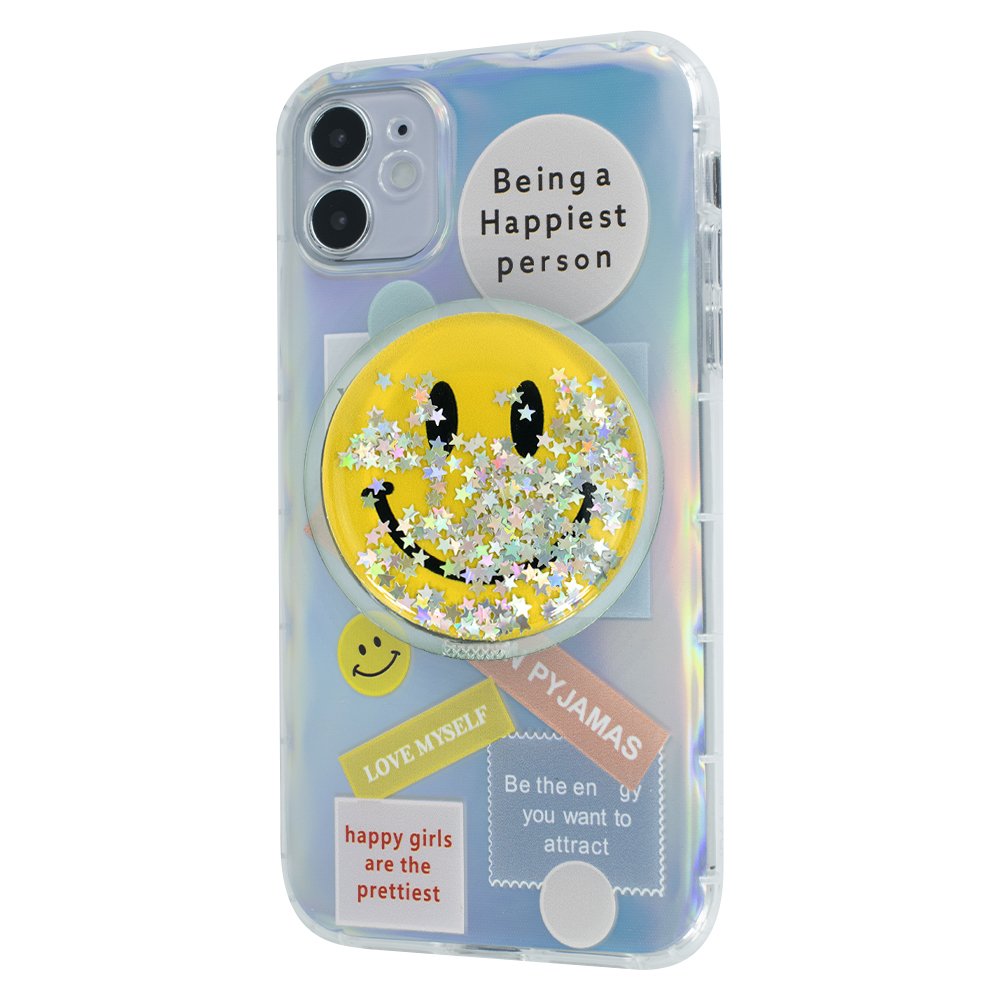 TPU Gradient Smile Popsockets Case Apple Iphone 11