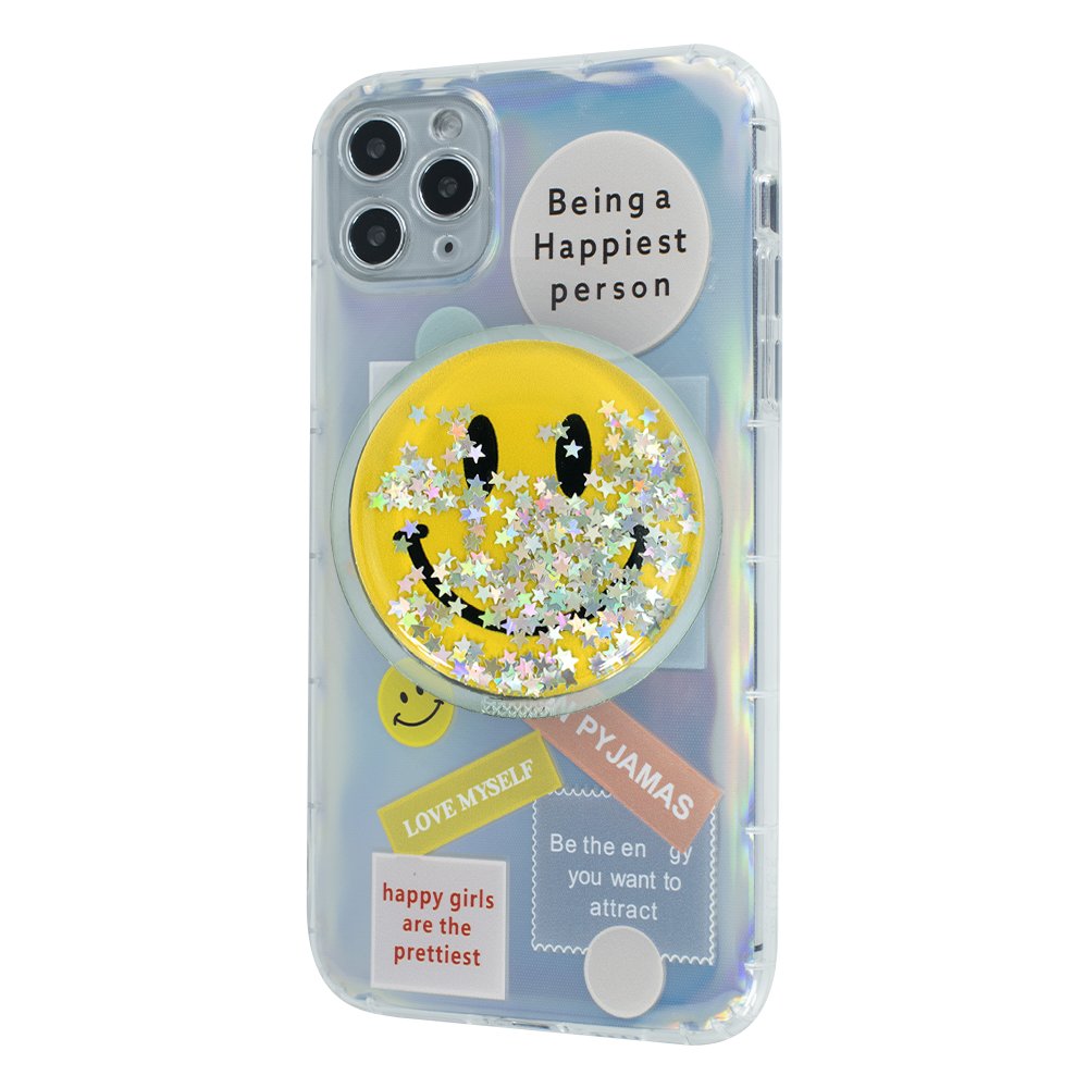 TPU Gradient Smile Popsockets Case Apple Iphone 11 Pro Max