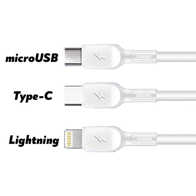 WUW Charging Cable 3in1, 2A  1m X179