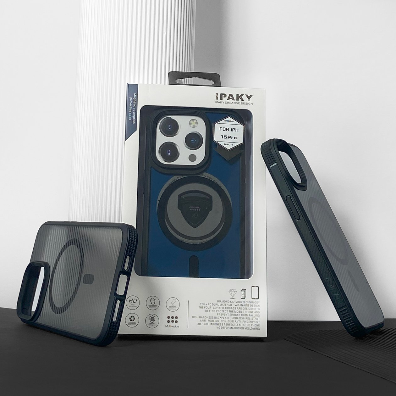 iPaky Carbone Clear case with MagSafe iPhone 15 Pro Max