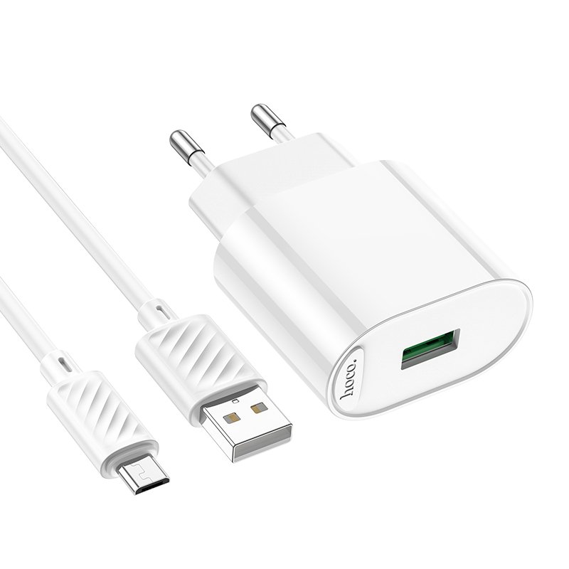 СЗУ Hoco C109A Fighter single port QC3.0 charger set (Micro)