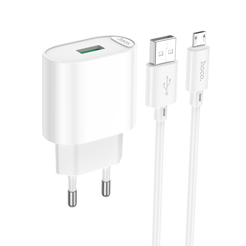 СЗУ Hoco C109A Fighter single port QC3.0 charger set (Micro)