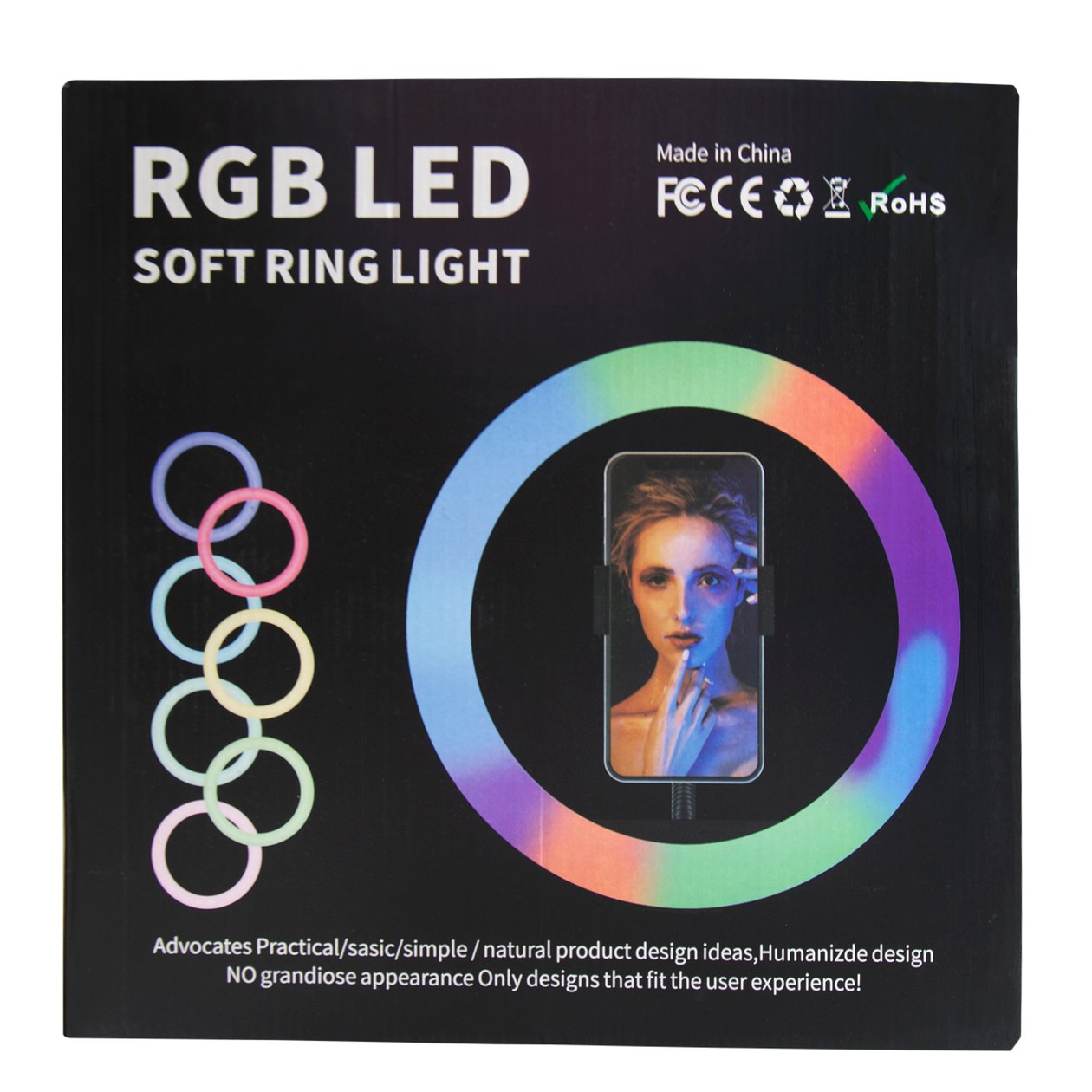 Кольцевая лампа Ring Light RGB LED MJ45 45см