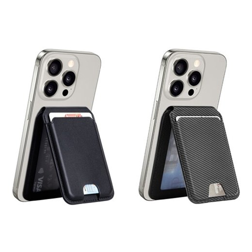 WIWU Визитница MW-003 Magsafe Compatible Leather Card Holder with Stand