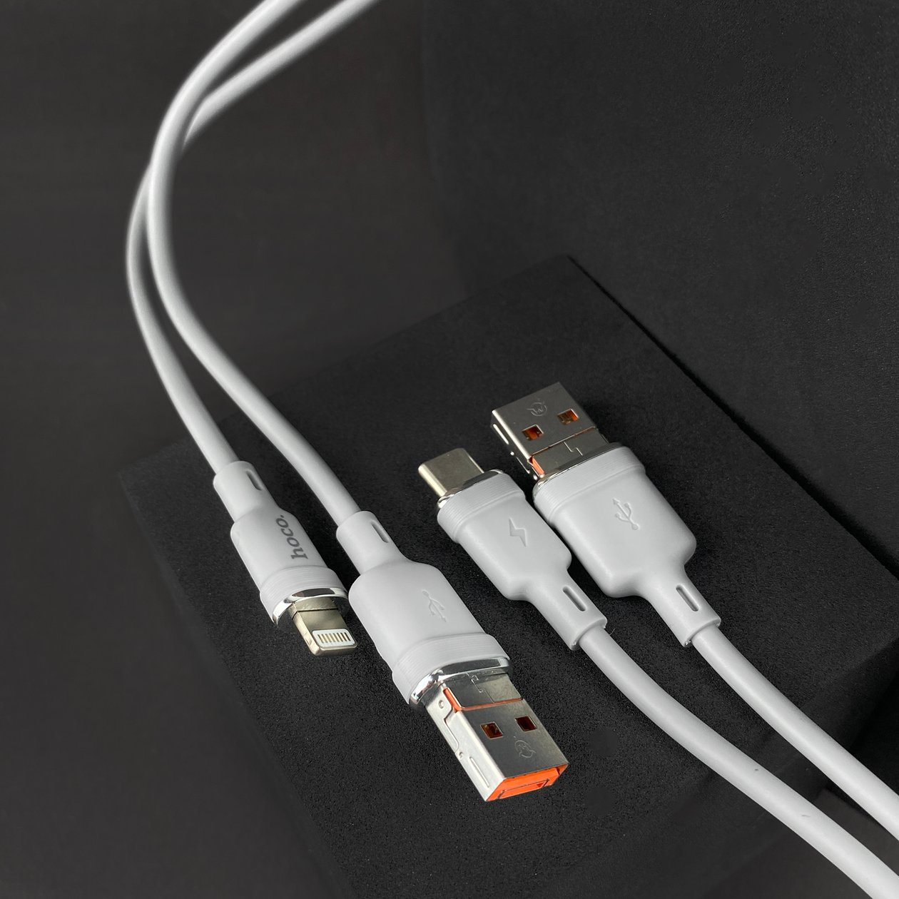 Кабель Hoco U131 Afortunado 2-in-1 charging data cable USB/Type-C to Type-C