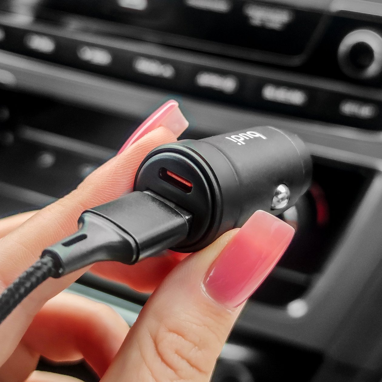 CC602B - Budi Mini Car Charger 30W PD+QC3.0