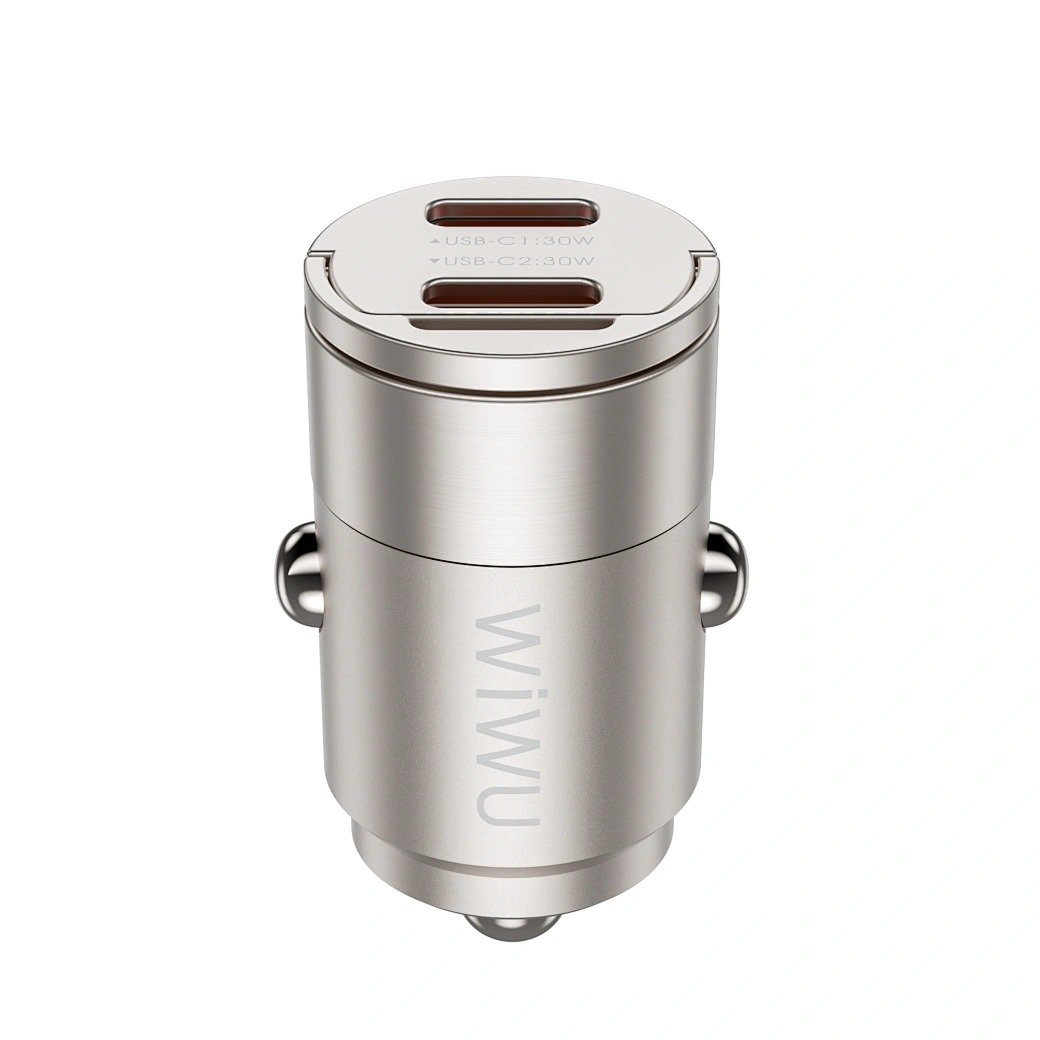 WIWU Автомобильное зарядное устройство Wi-QC029 Nano Series 30W Fast Car Charger USC-C+USB-C
